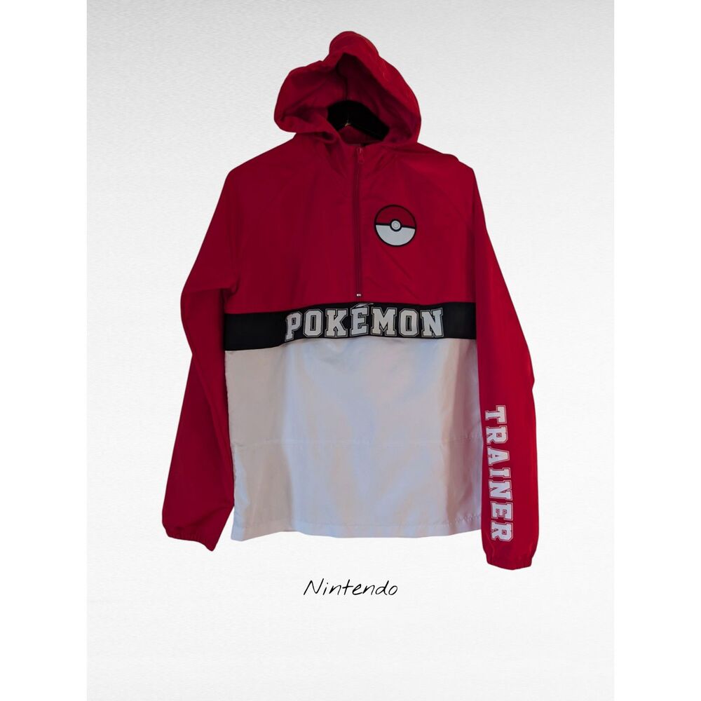 Nintendo Pokémon Trainer Pullover Anorak Jacket – Red/Black/White – XS